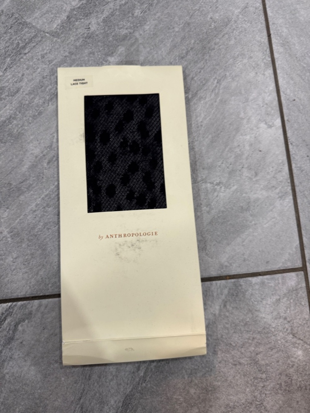 Anthropologie Black Lace Patterned Tights size medium